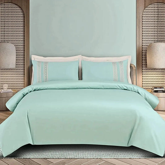 Luxe Premium Mint Green Color Embroidered Bedding Set - Pallodstore