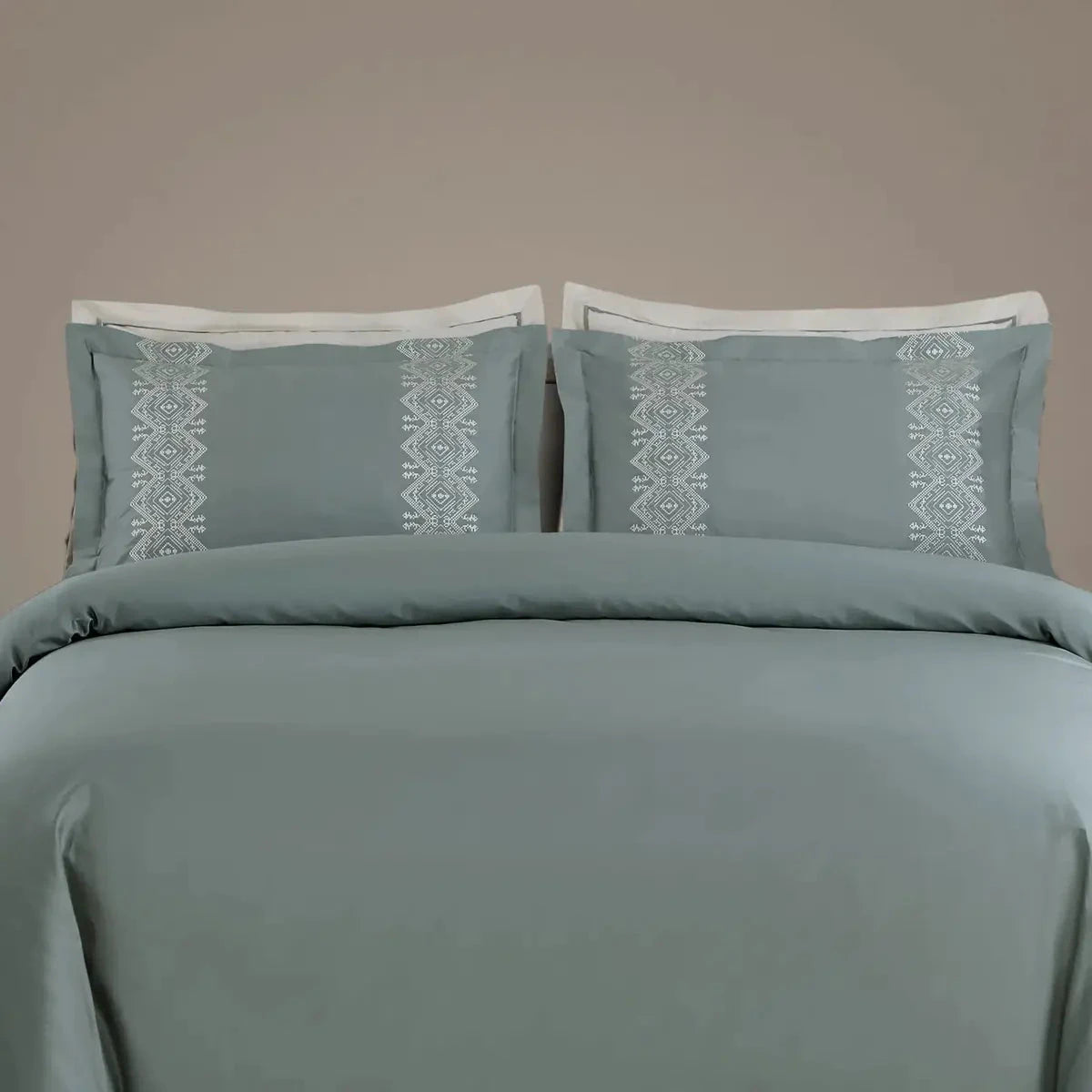 Luxe Premium Olive Green Color Embroidered Bedding - Pallodstore