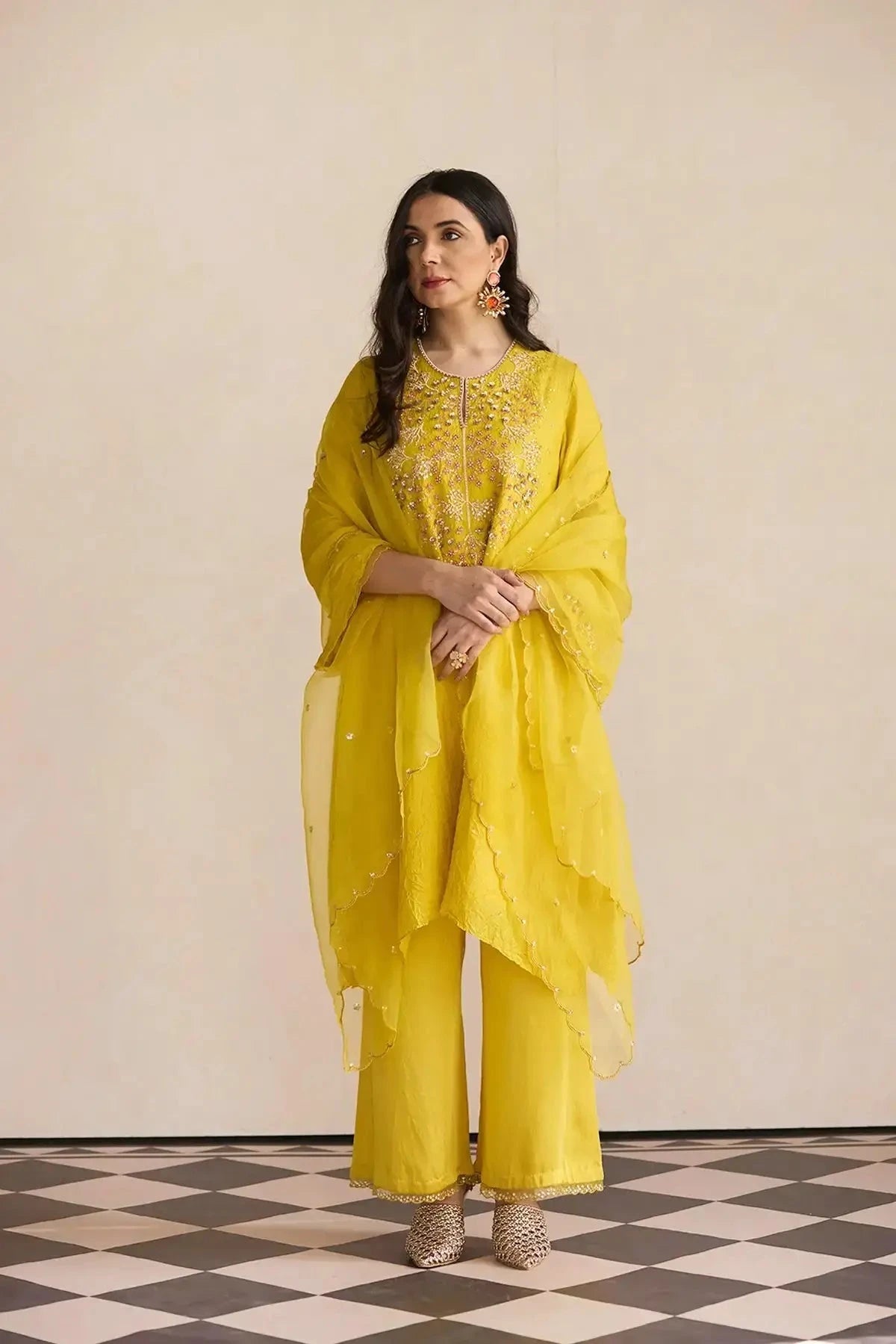 Mango Embroidered Kurta Set - Pallodstore