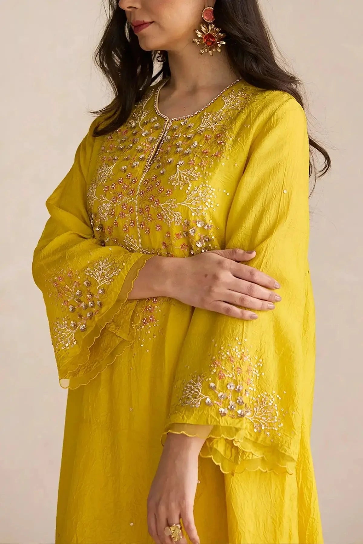 Mango Embroidered Kurta Set - Pallodstore