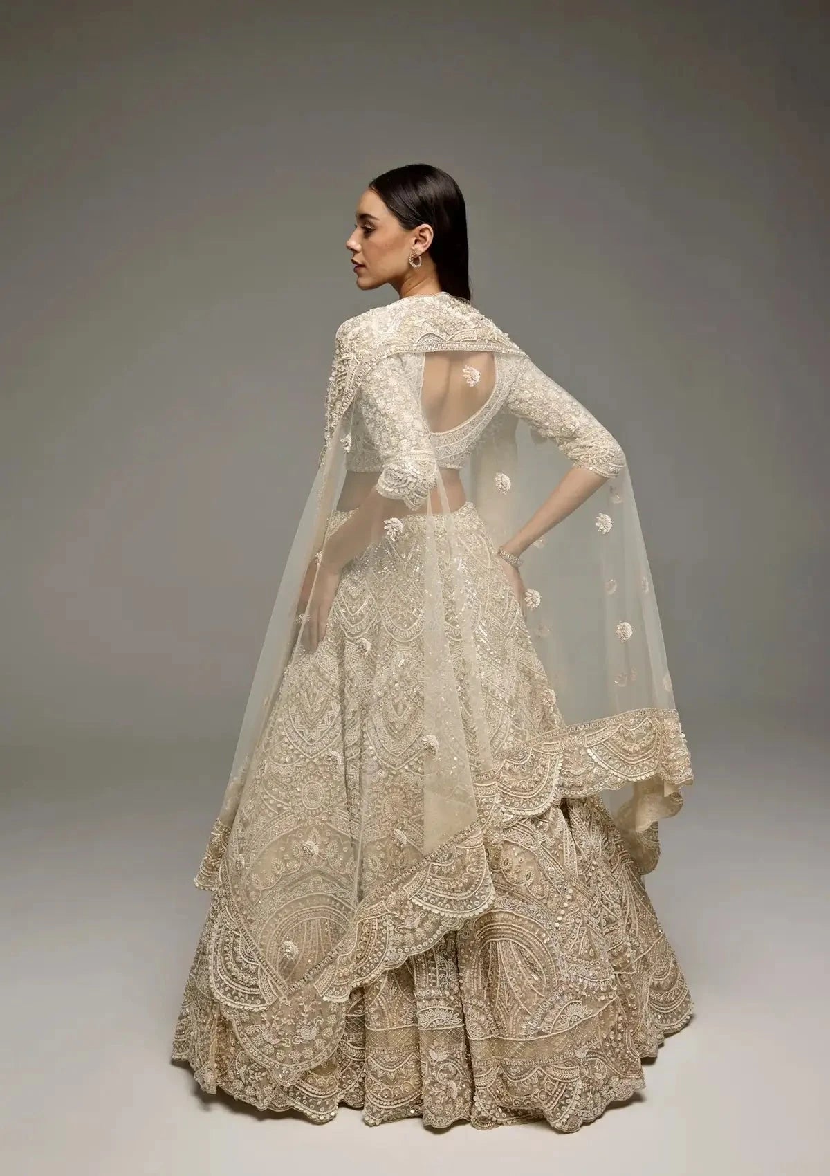 Marisol Ivory Lehenga - Pallodstore