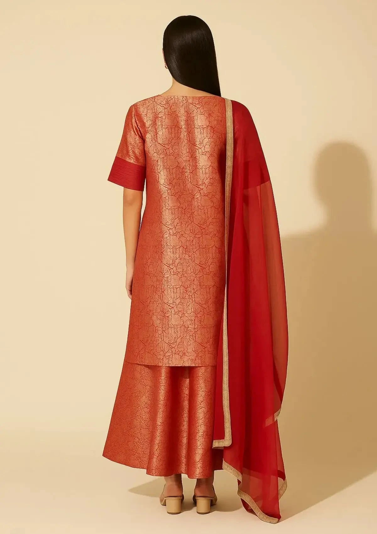 Maroonish Red Plazzo Suit - Pallodstore