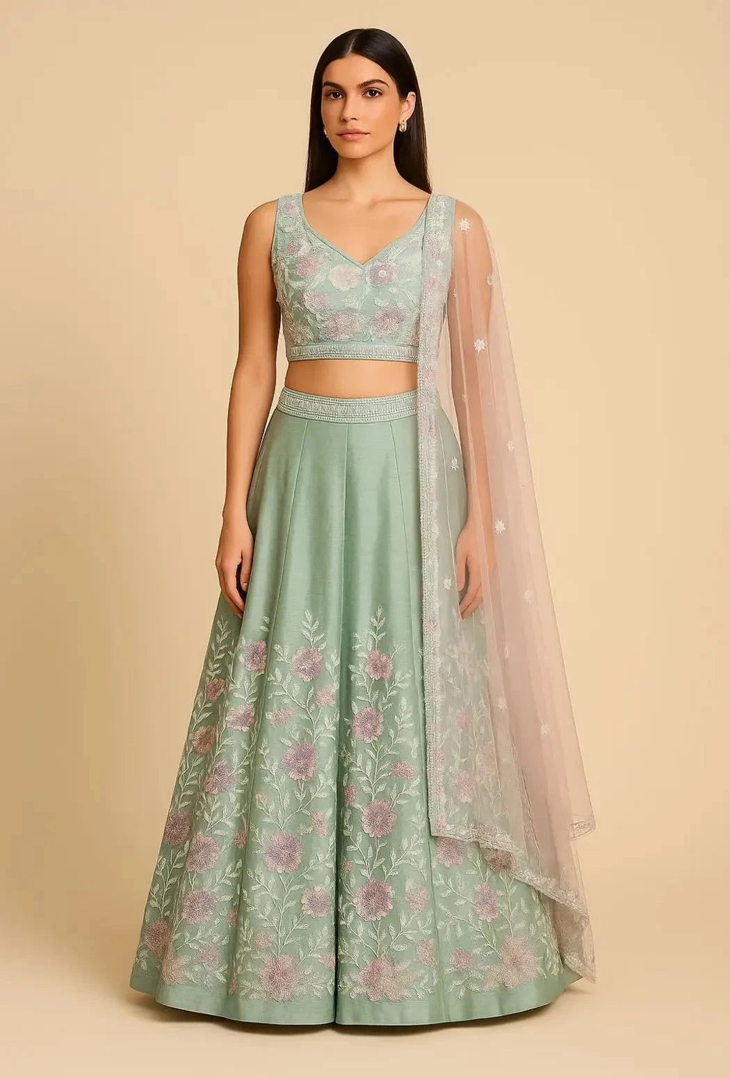 Mint Green Lehenga - Pallodstore