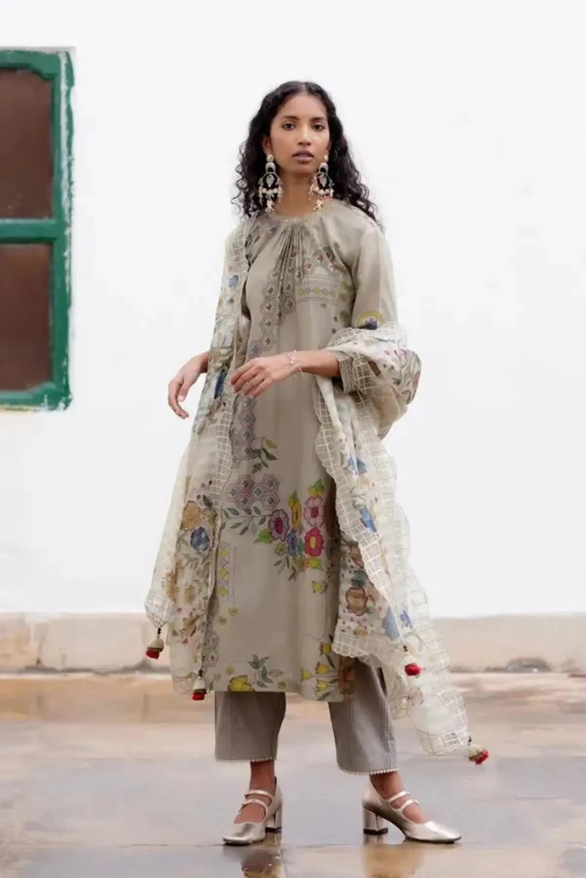 Mosaiq Kalamkari Kurta Set - Pallodstore
