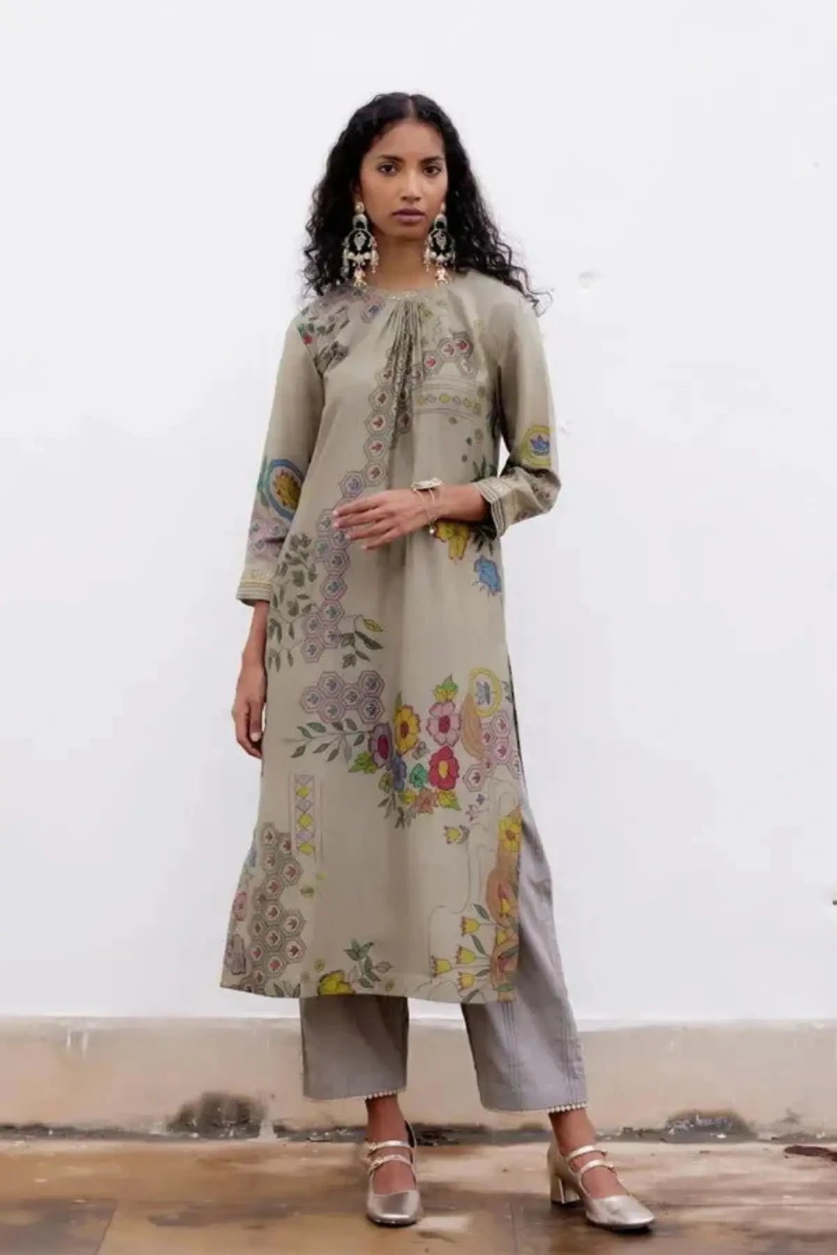 Mosaiq Kalamkari Kurta Set - Pallodstore