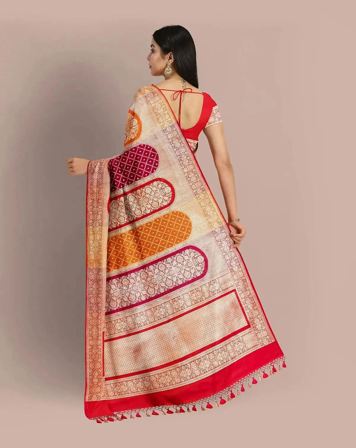 Multi Color Banarasi Silk Saree - Pallodstore
