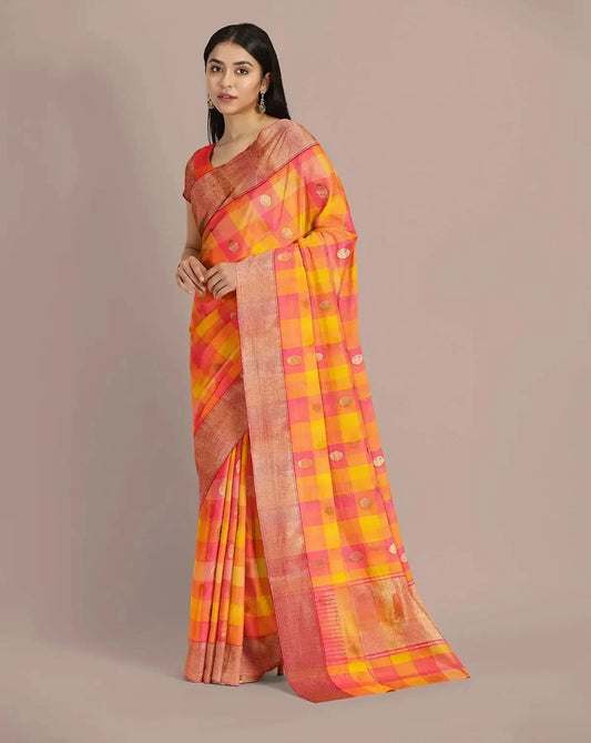 Multicolor Chanderi Saree - Pallodstore