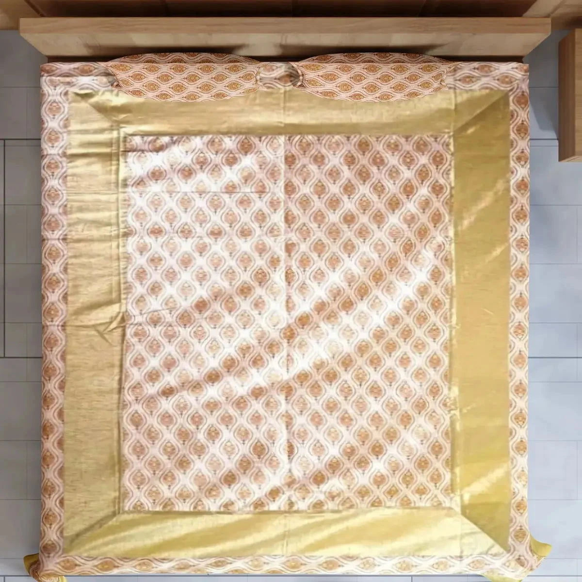 Multicolor Divine Handblock Printed Cotton  Double Bedsheet - Pallodstore