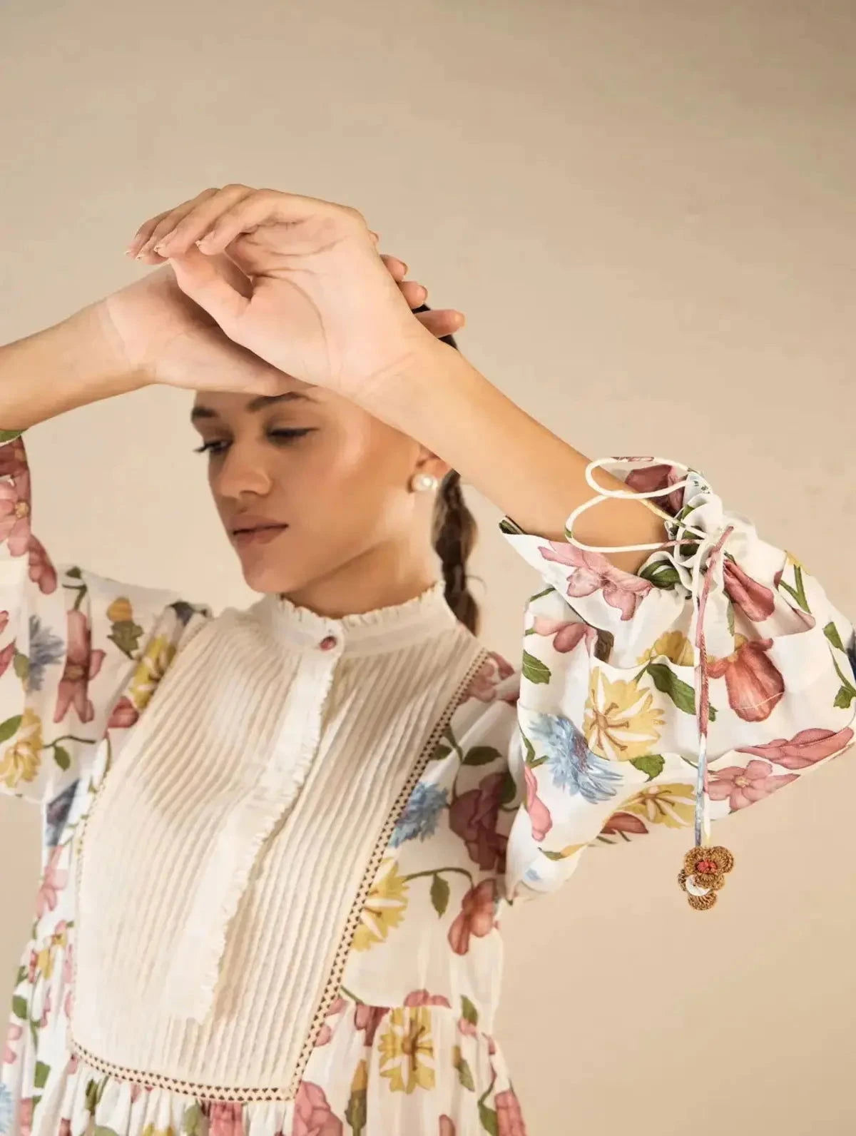 Multicolor Floral Gather Dress - Pallodstore