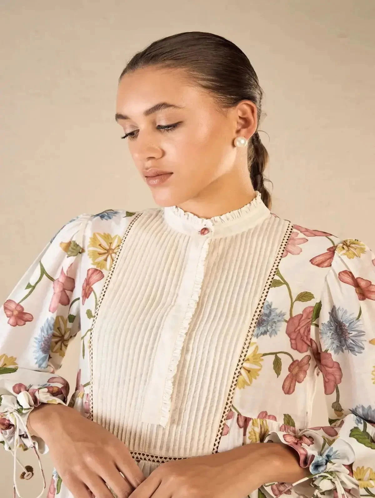 Multicolor Floral Gather Dress - Pallodstore