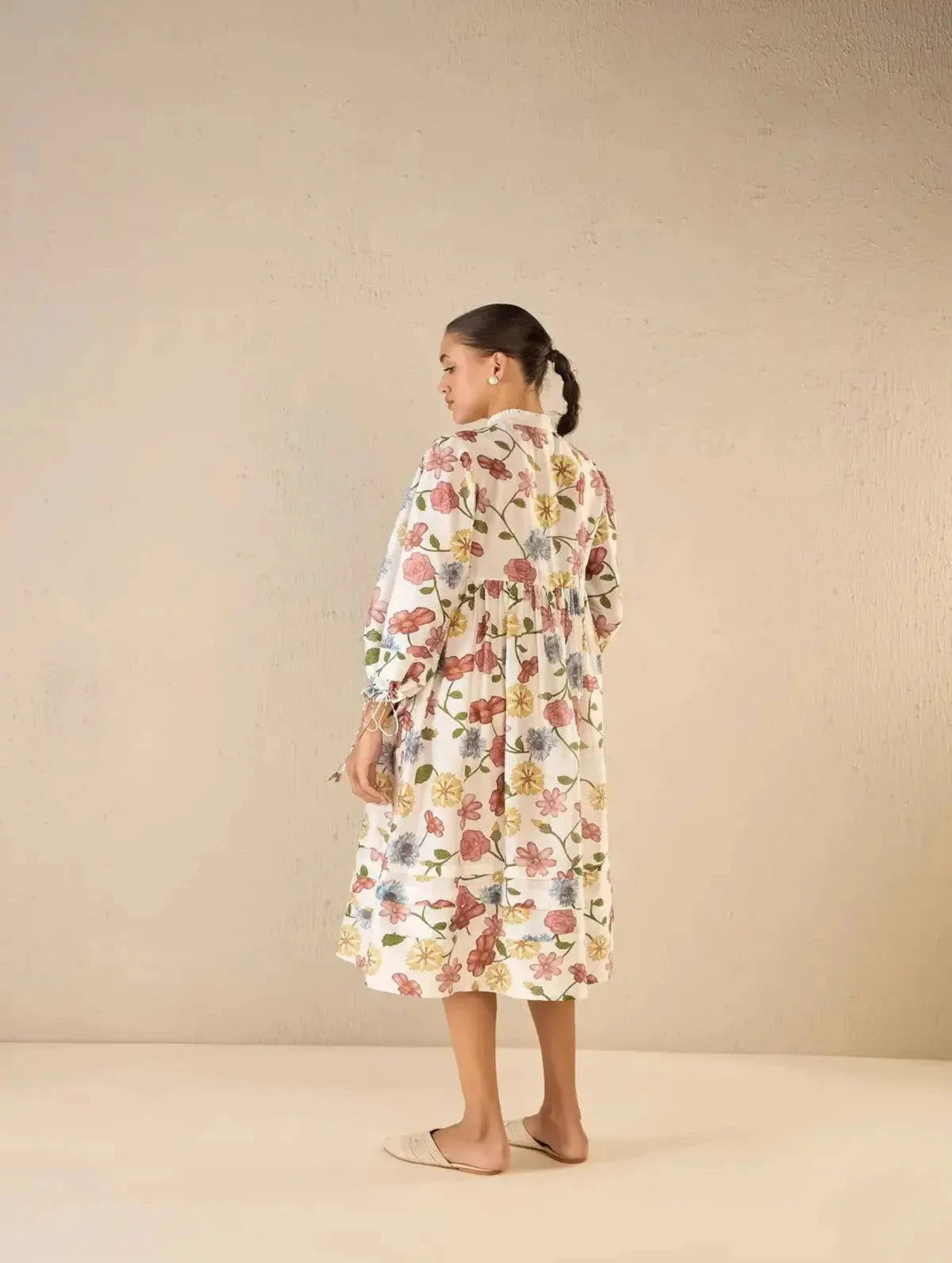 Multicolor Floral Gather Dress - Pallodstore
