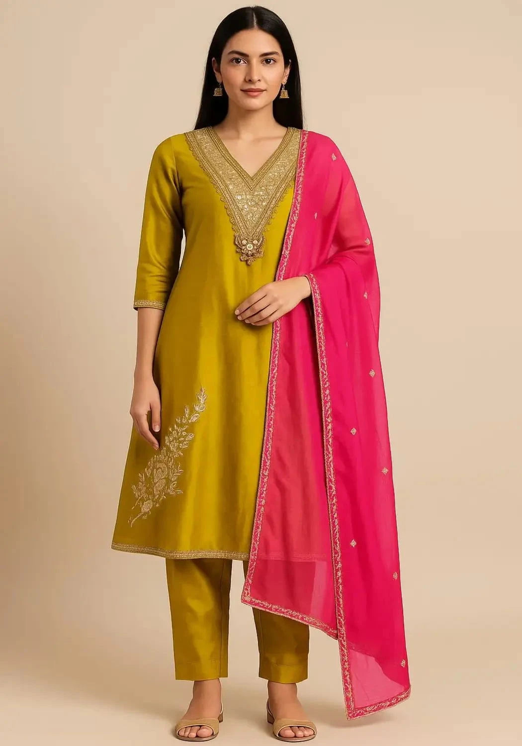 Mustard Yellow A - Line Suit Set - Pallodstore