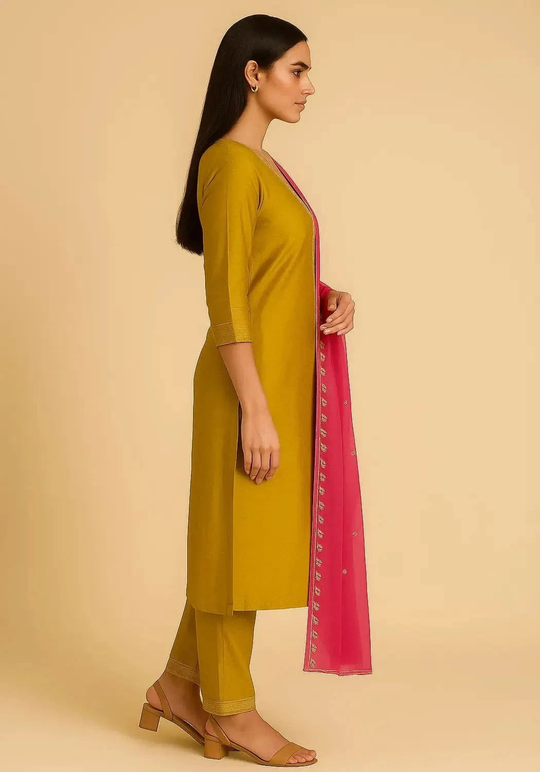 Mustard Yellow A - Line Suit Set - Pallodstore