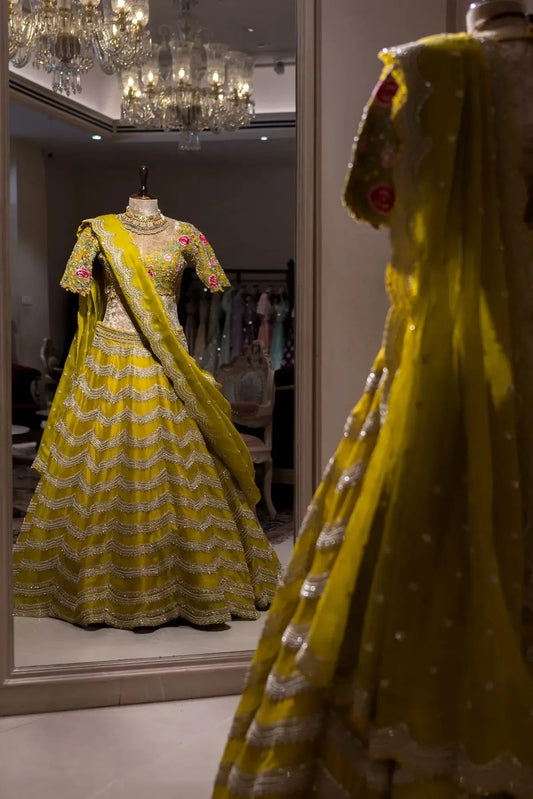 Mustard Yellow Lehenga - Pallodstore