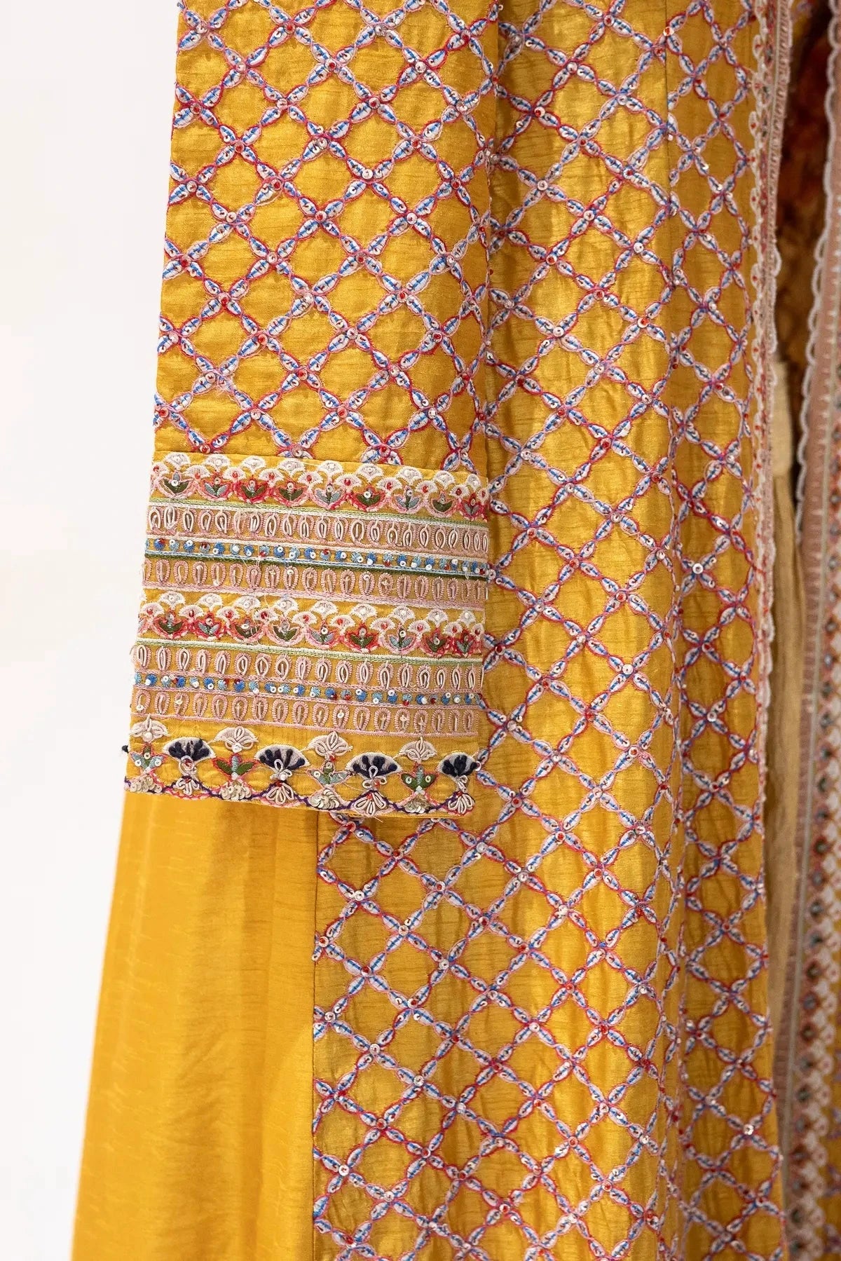 Mustard Yellow Long Jacket Indo Western - Pallodstore