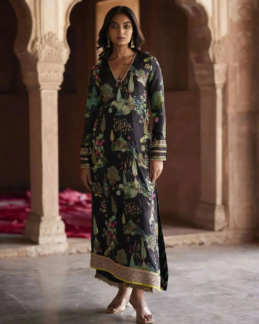 Nadira Black Kurta Set - Pallodstore