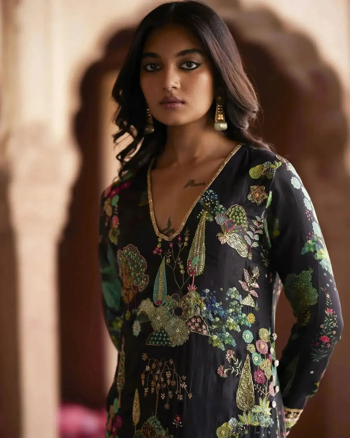 Nadira Black Kurta Set - Pallodstore