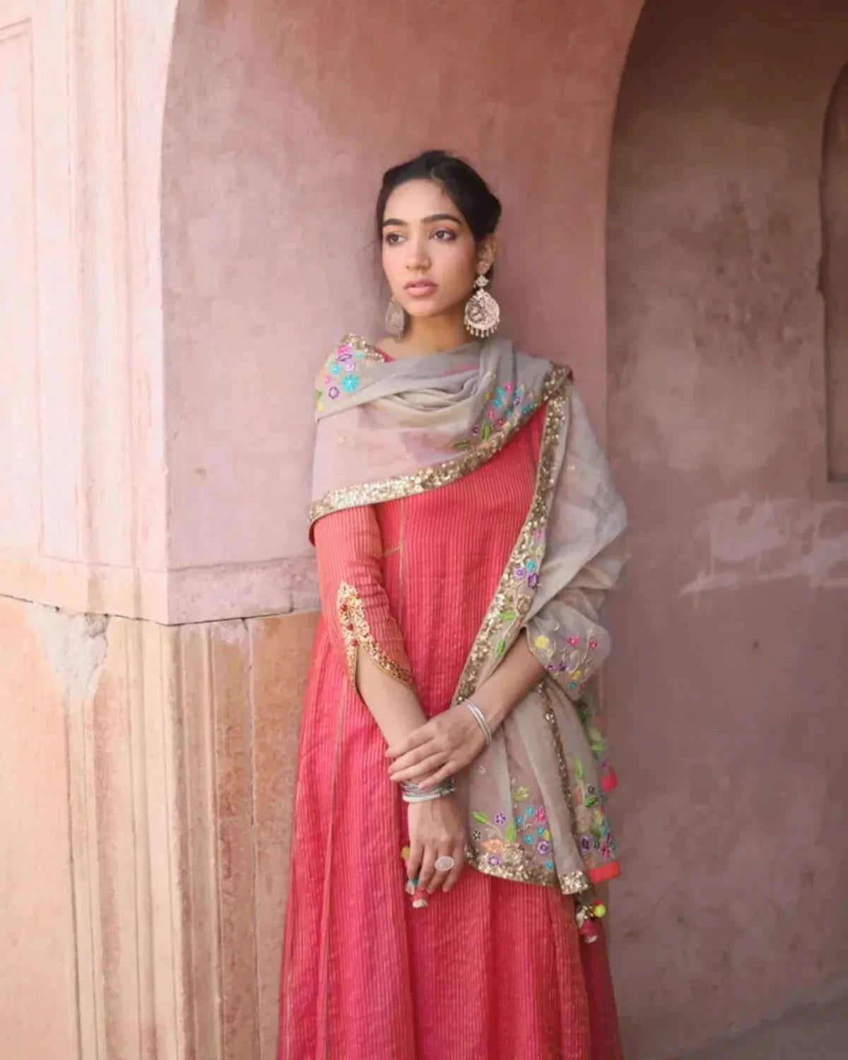 Nazneen Magenta Side Kali Kurta - Pallodstore