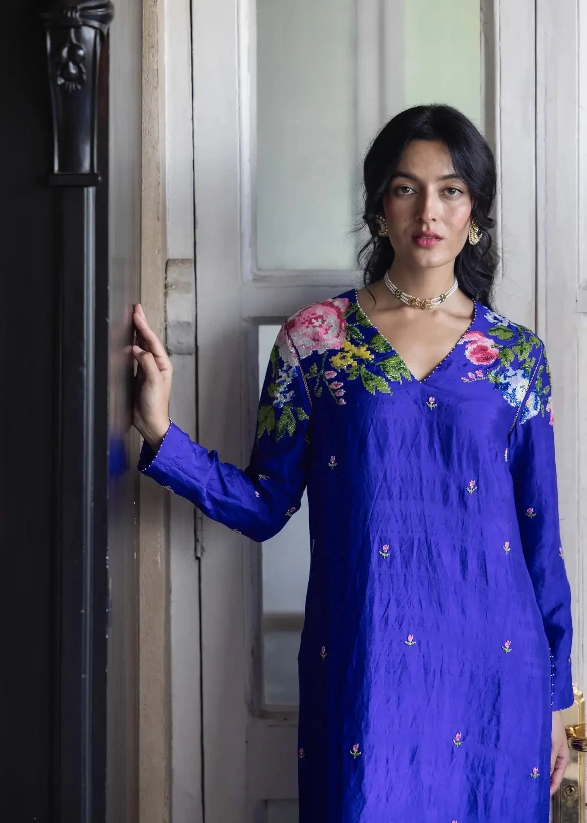 Neelakshi Hand embroidered Kurta Set - Pallodstore
