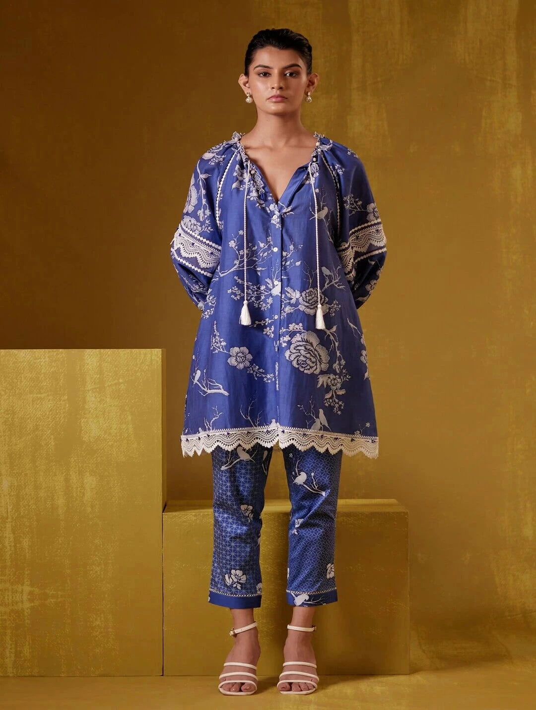Nysa - Blue Print Co-Ord Set - Pallodstore