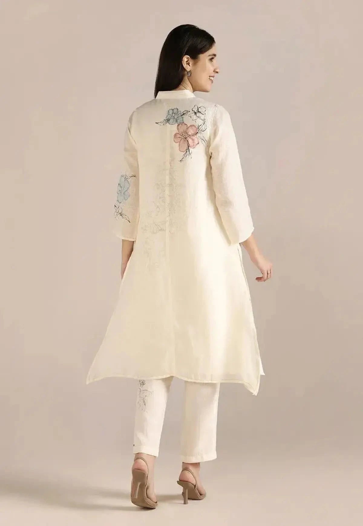 OFF-White Poppy Pop Fly Free Kurta Set - Pallodstore