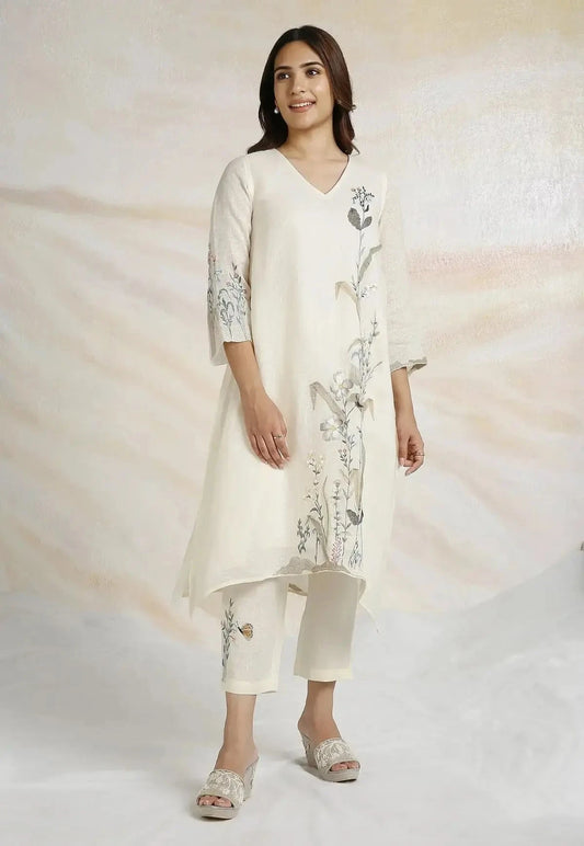 Off-White Prairie Fly Free Tunic Set - Pallodstore