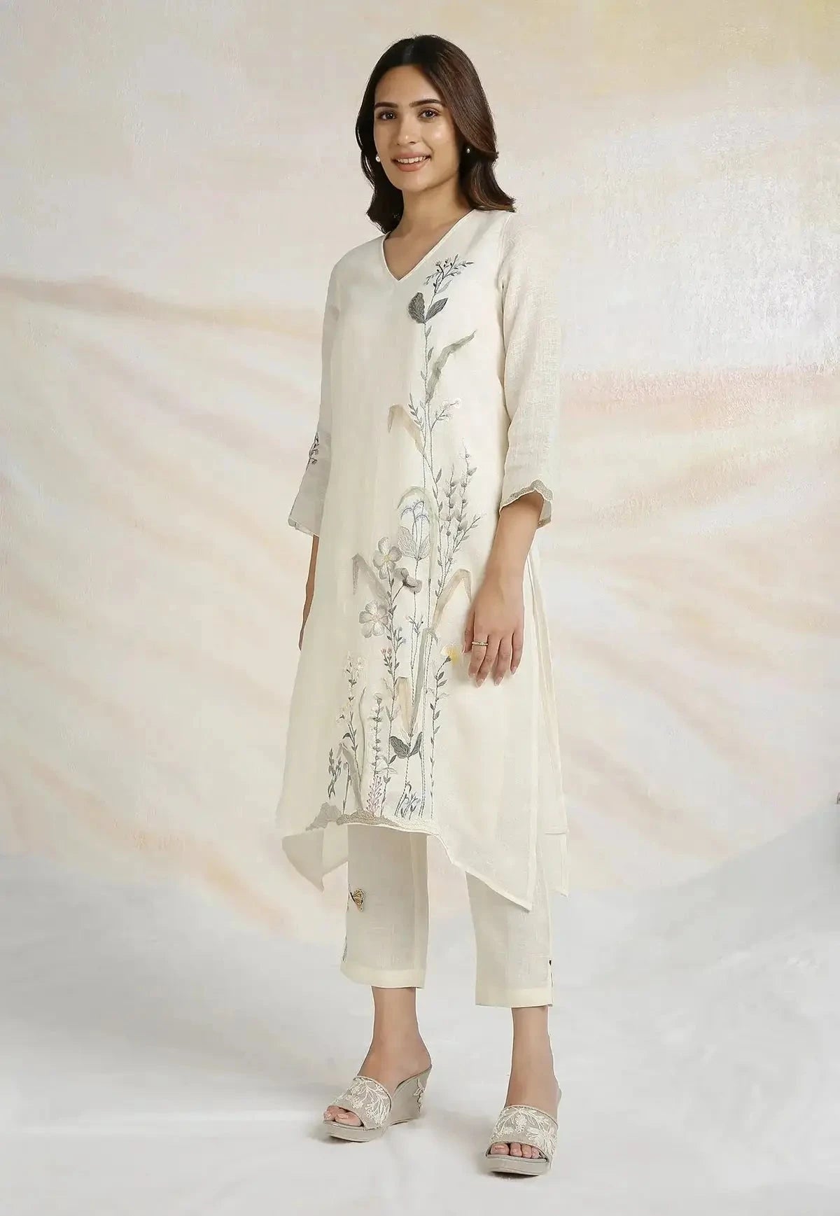 Off-White Prairie Fly Free Tunic Set - Pallodstore