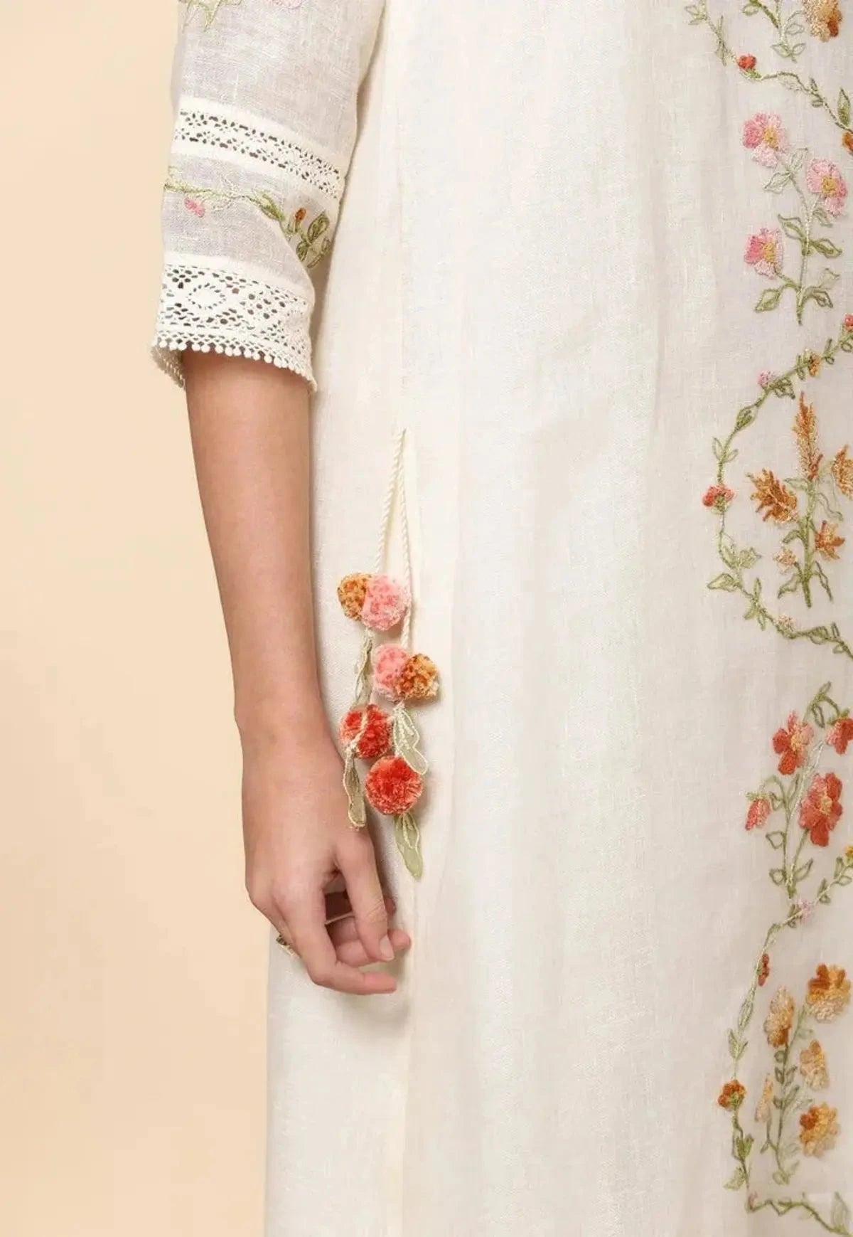 Off White Summer Harvest Fly Free Tunic Set - Pallodstore