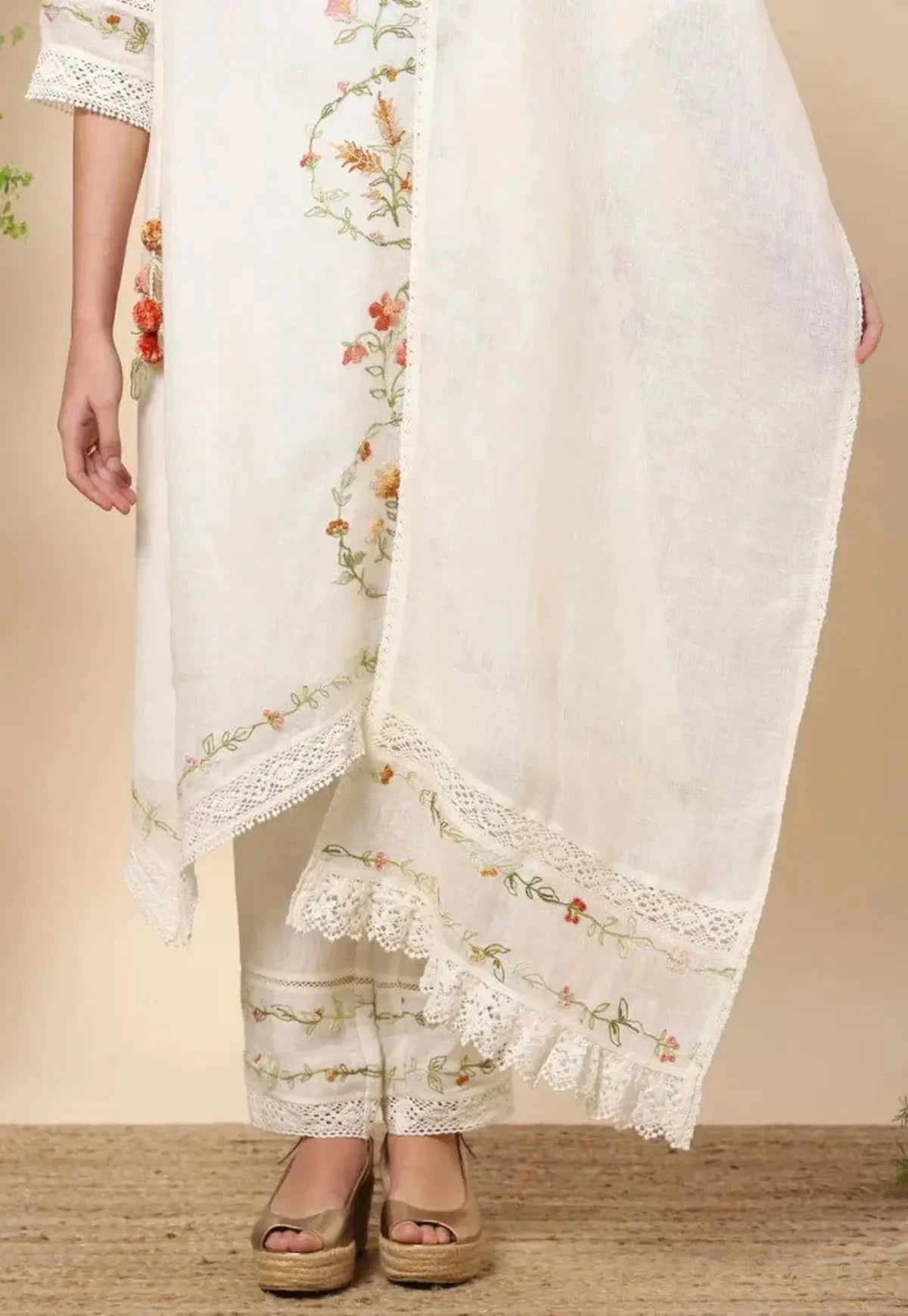 Off White Summer Harvest Fly Free Tunic Set - Pallodstore