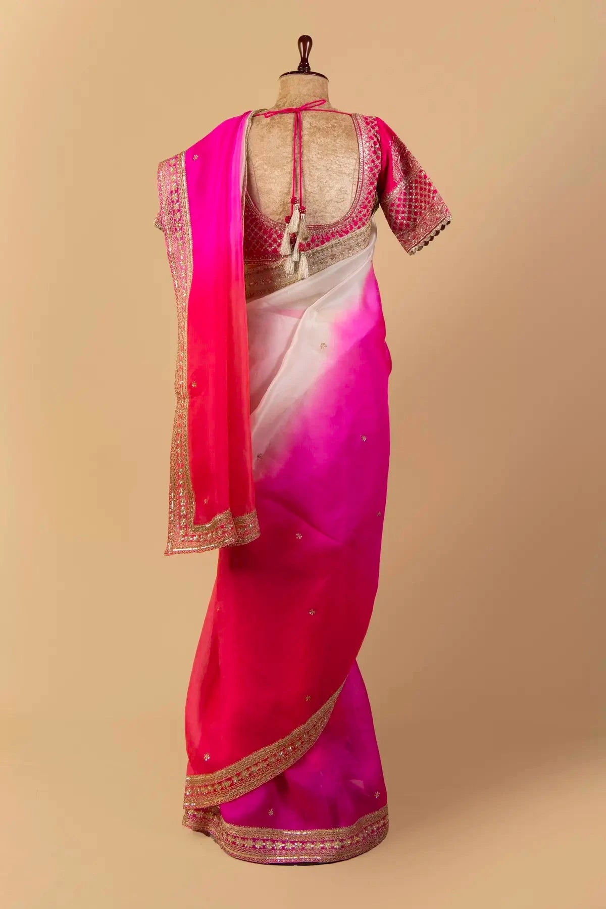 Ombre Embroidered Organza Saree - Pallodstore