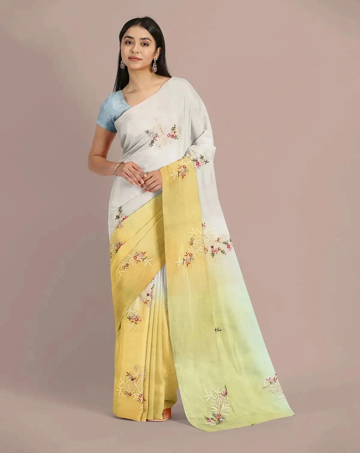 Ombre Shaded Organza Saree - Pallodstore