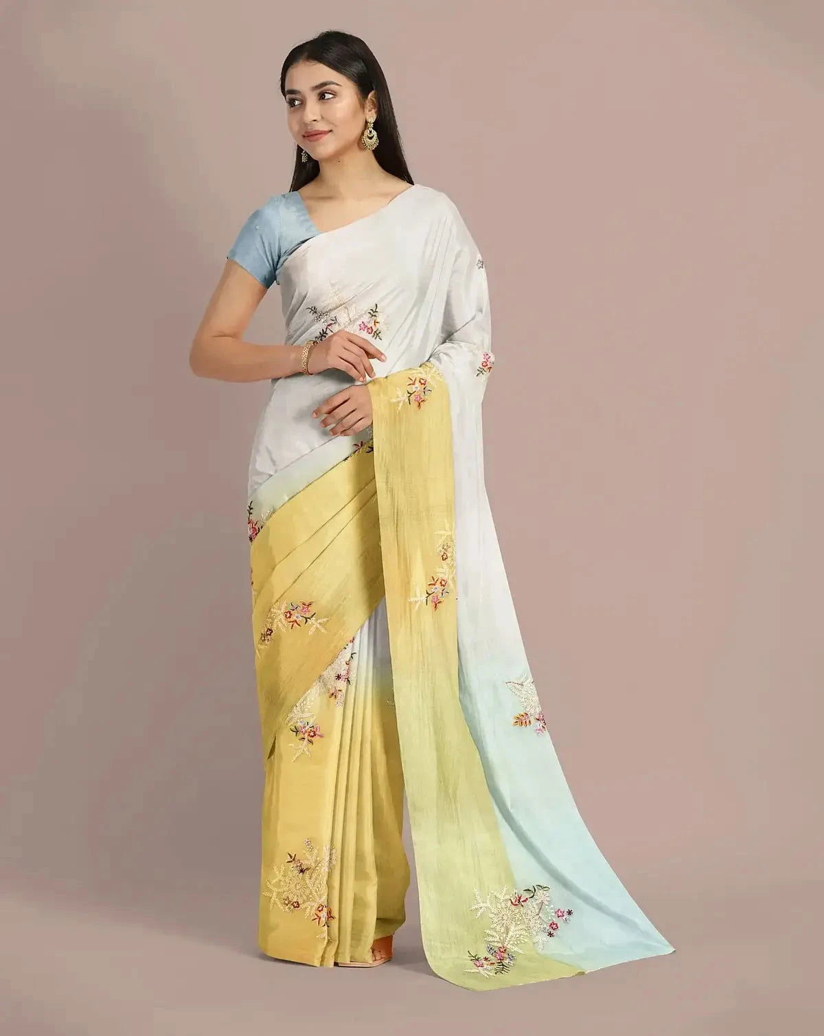 Ombre Shaded Organza Saree - Pallodstore