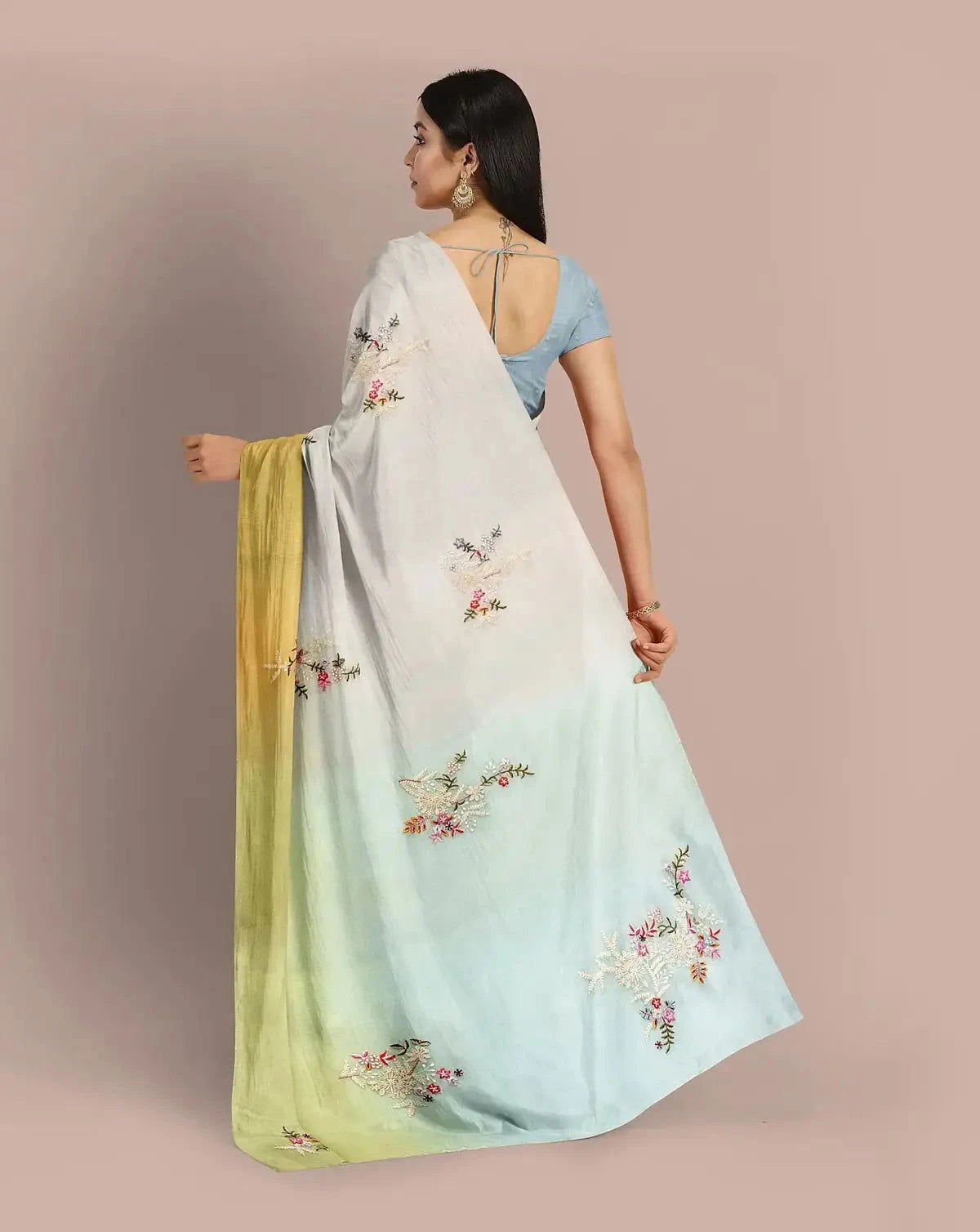 Ombre Shaded Organza Saree - Pallodstore