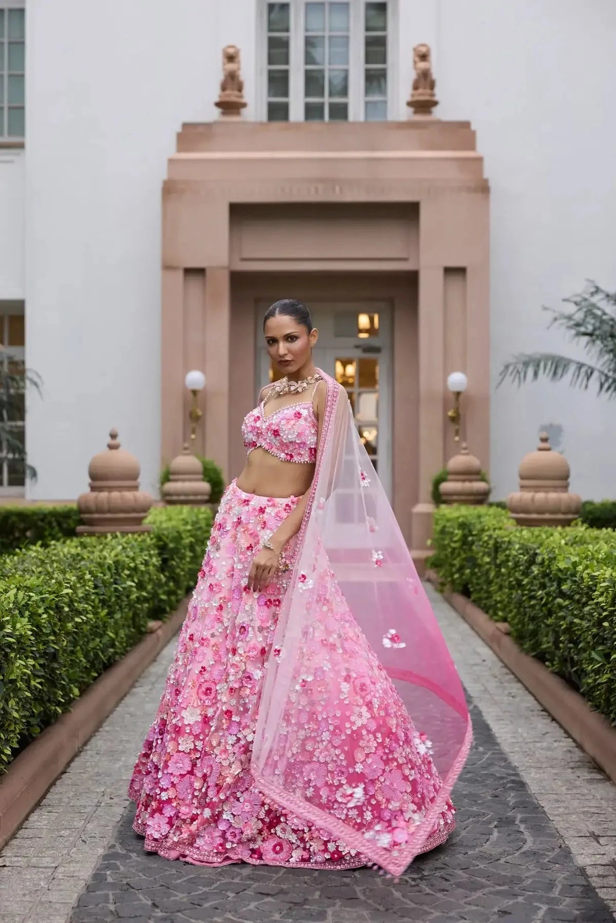 PINK OMBRE ROSITA LEHENGA SET - Pallodstore