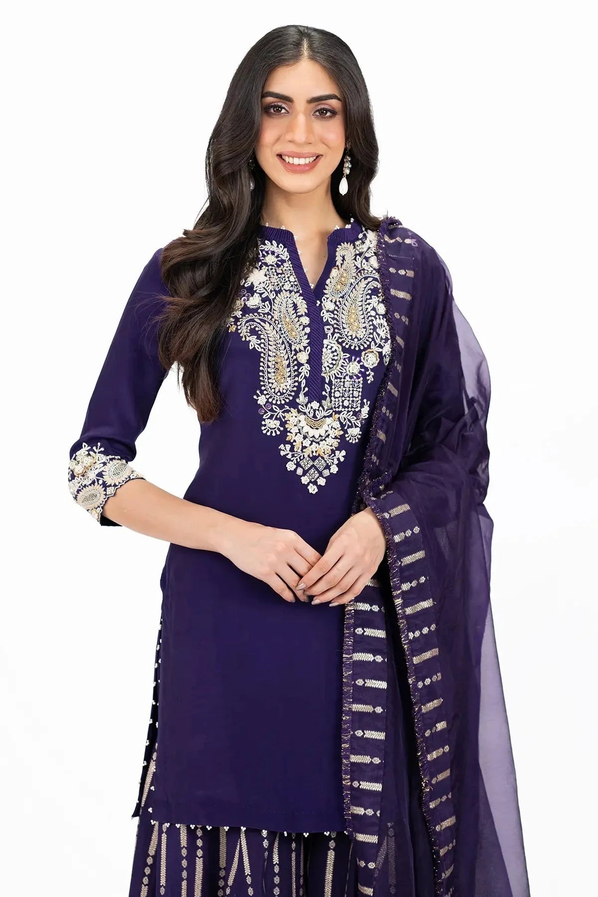 Paisley Striped Silk Suit Set - Pallodstore