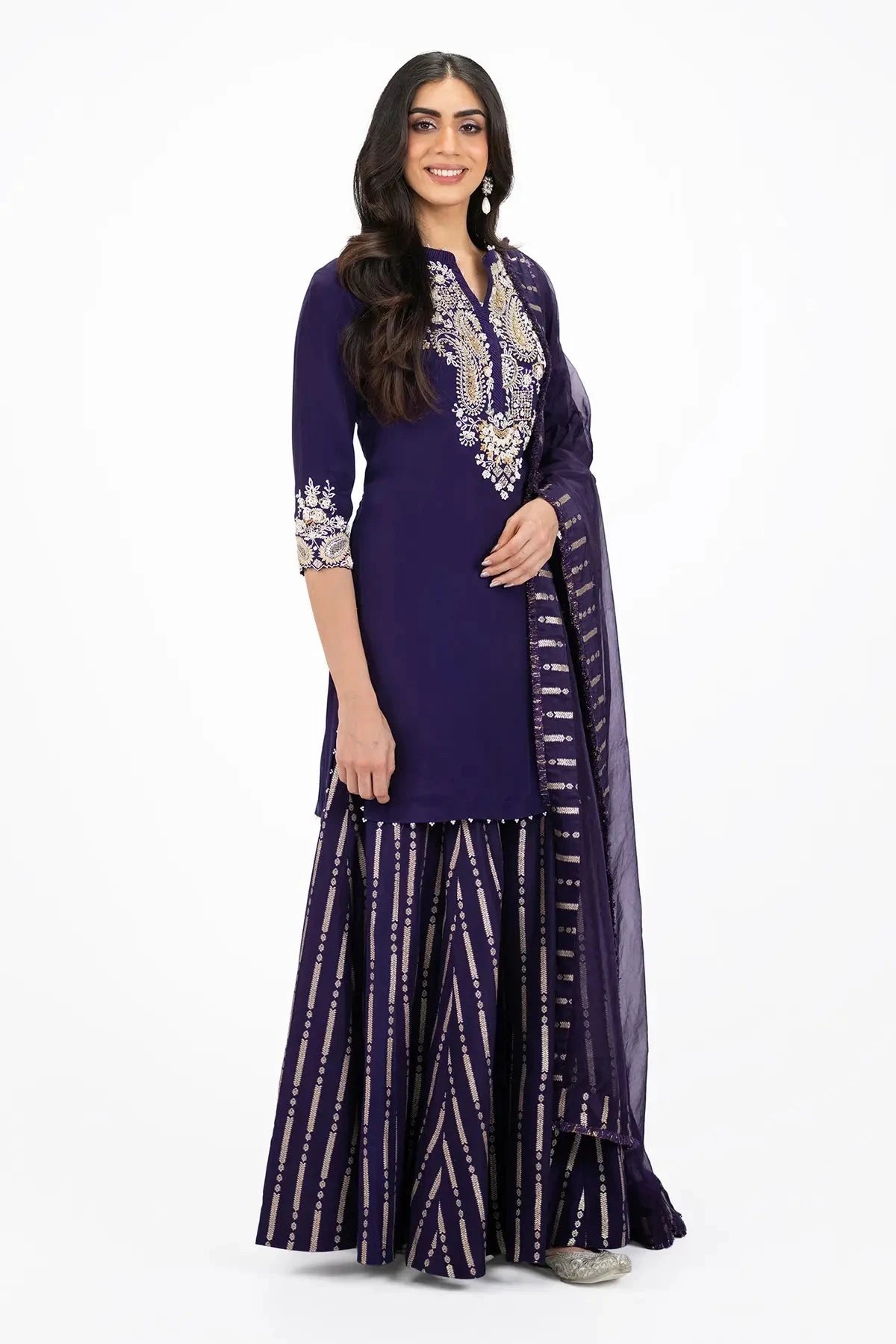 Paisley Striped Silk Suit Set - Pallodstore