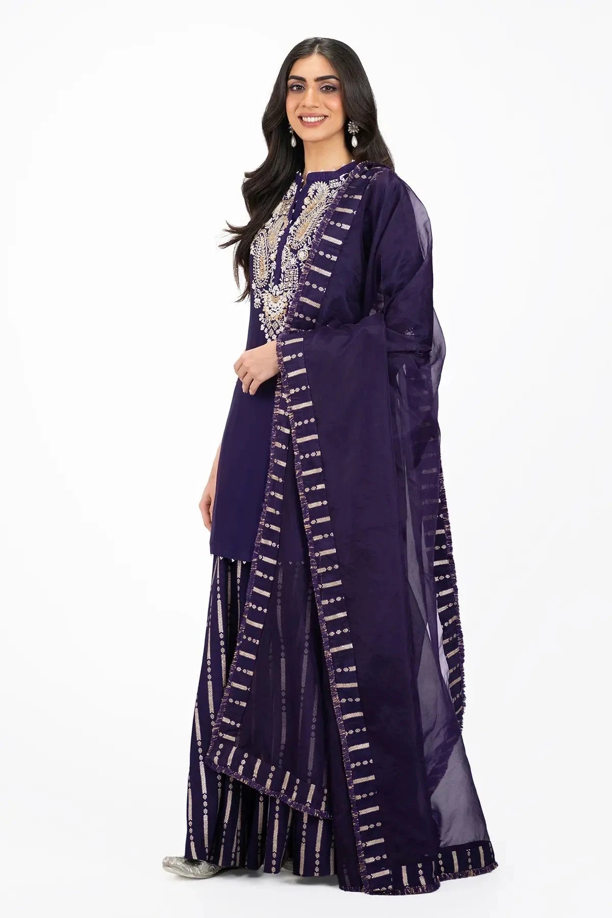 Paisley Striped Silk Suit Set - Pallodstore