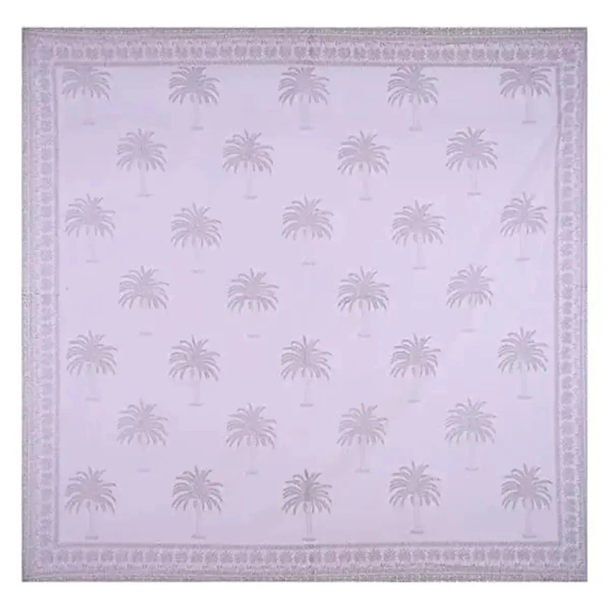 Palm Tree Handblock Printed King Size Grey Bedsheet - Pallodstore