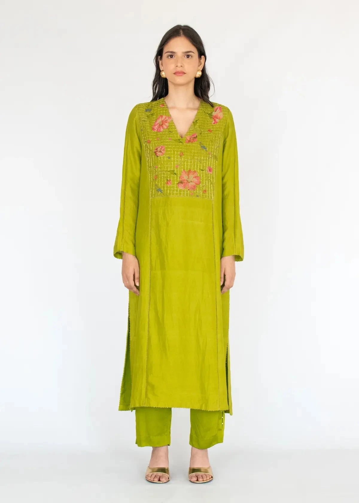 Parrot Green Masakali Kurta Set - Pallodstore