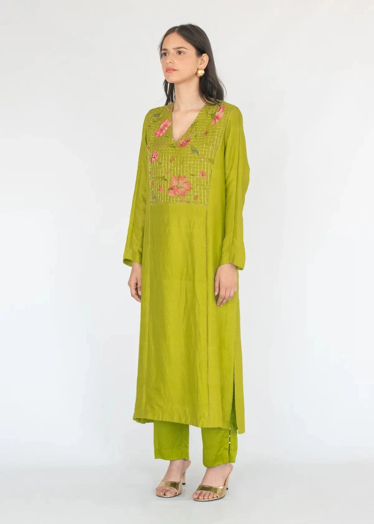 Parrot Green Masakali Kurta Set - Pallodstore