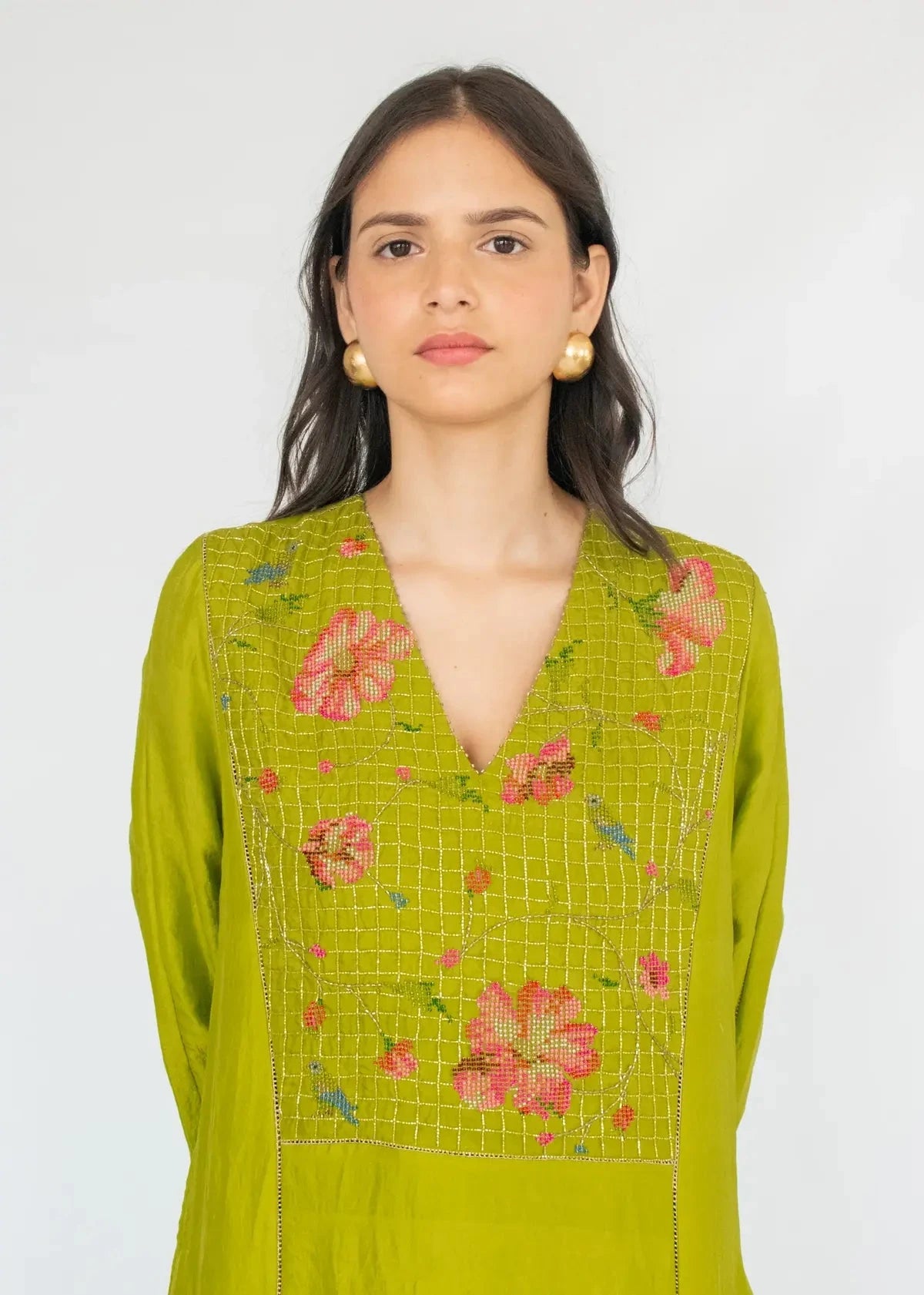 Parrot Green Masakali Kurta Set - Pallodstore