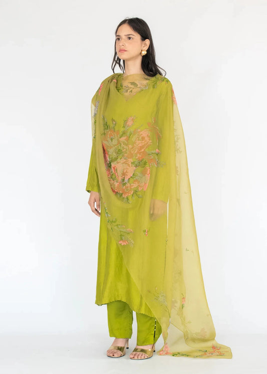 Parrot Green Tarini Kurta Set - Pallodstore