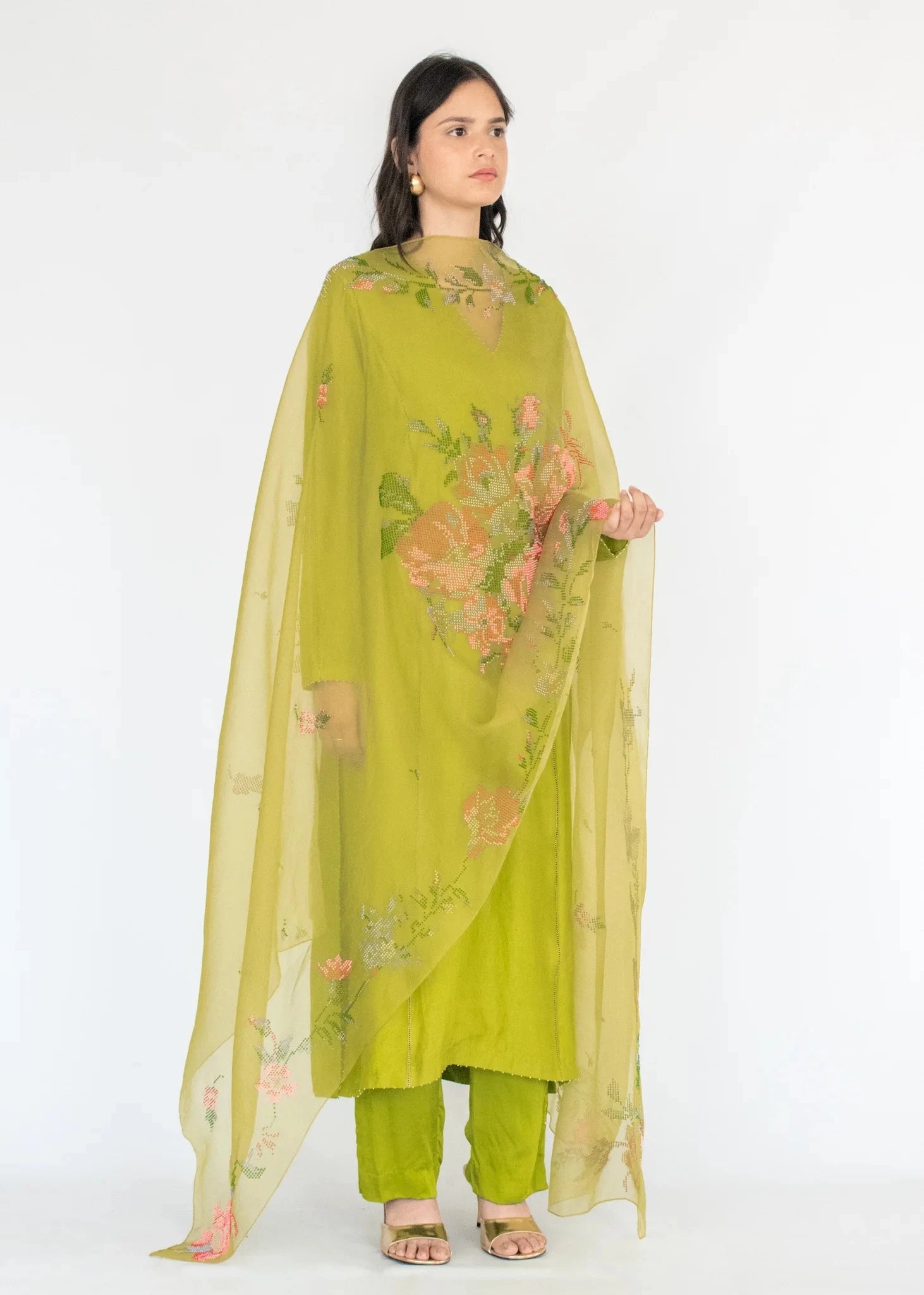 Parrot Green Tarini Kurta Set - Pallodstore