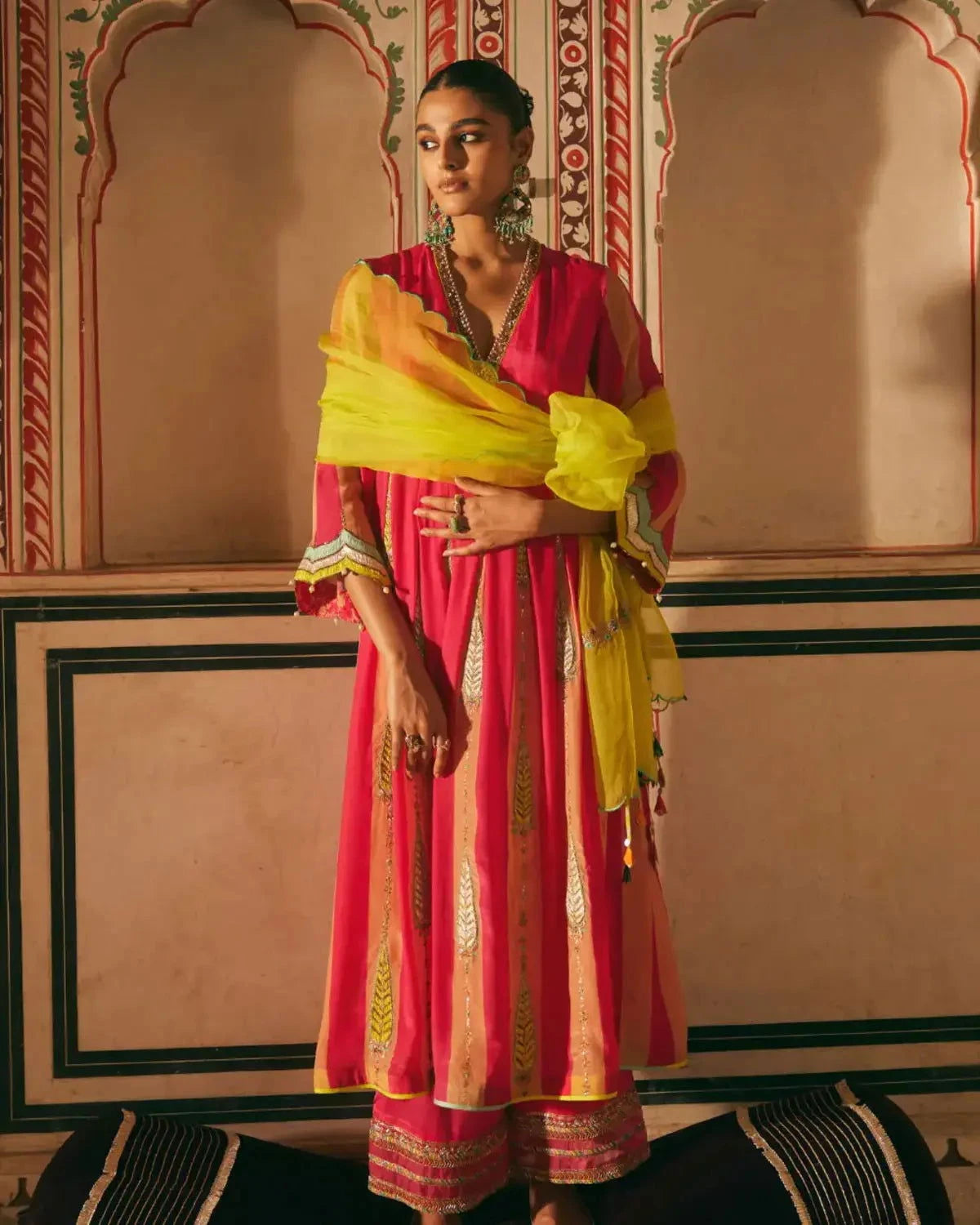 Pastel And Pink Pintuck Kurta Set - Pallodstore