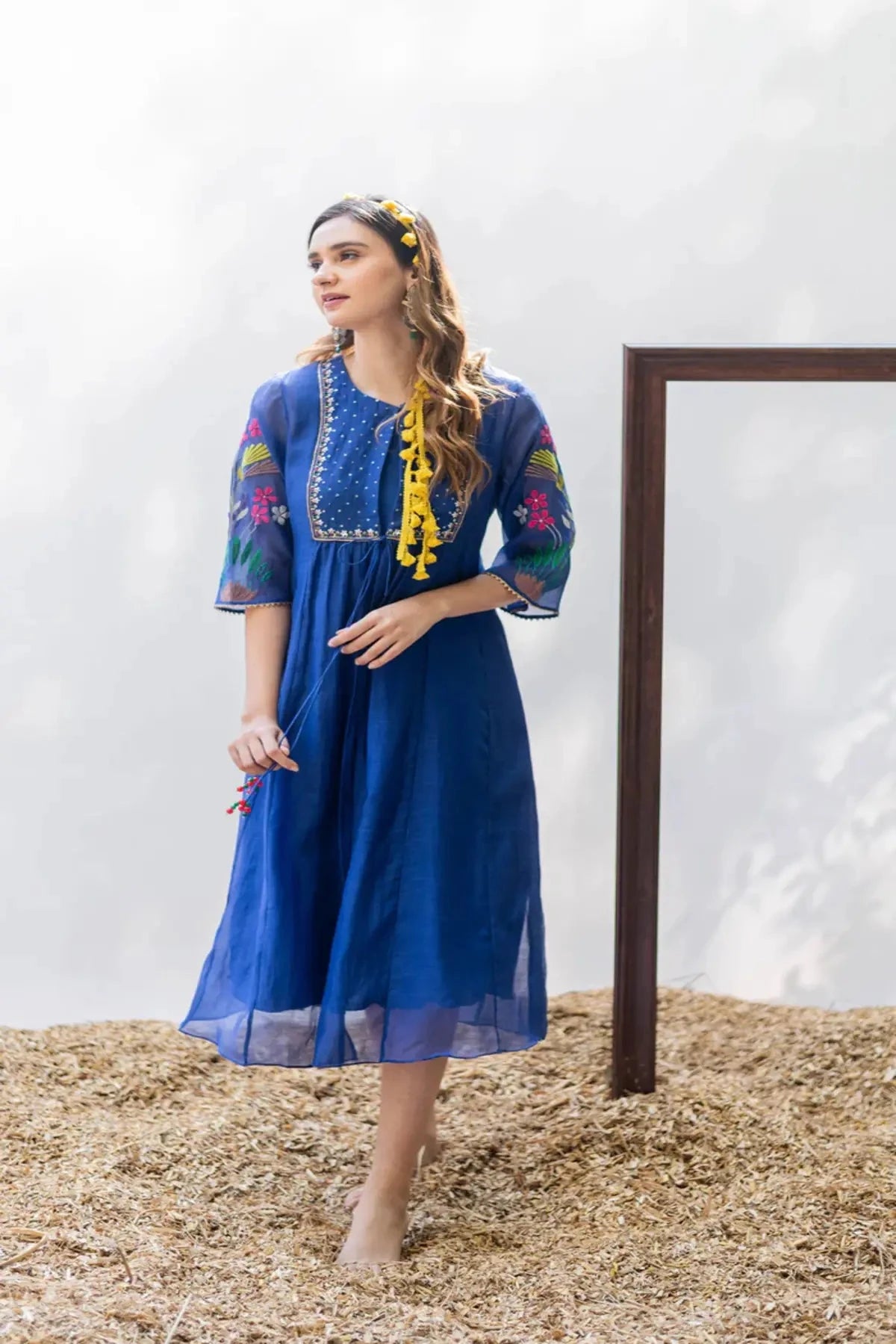 Peacock Blue Zuri Jacket Tunic - Pallodstore