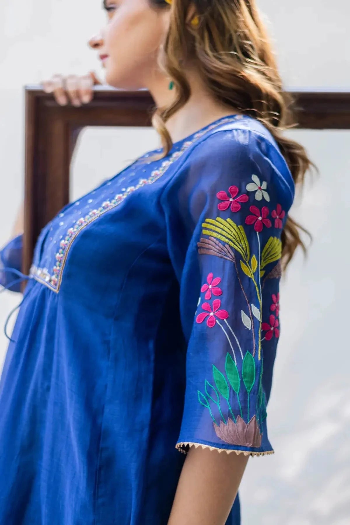 Peacock Blue Zuri Jacket Tunic - Pallodstore