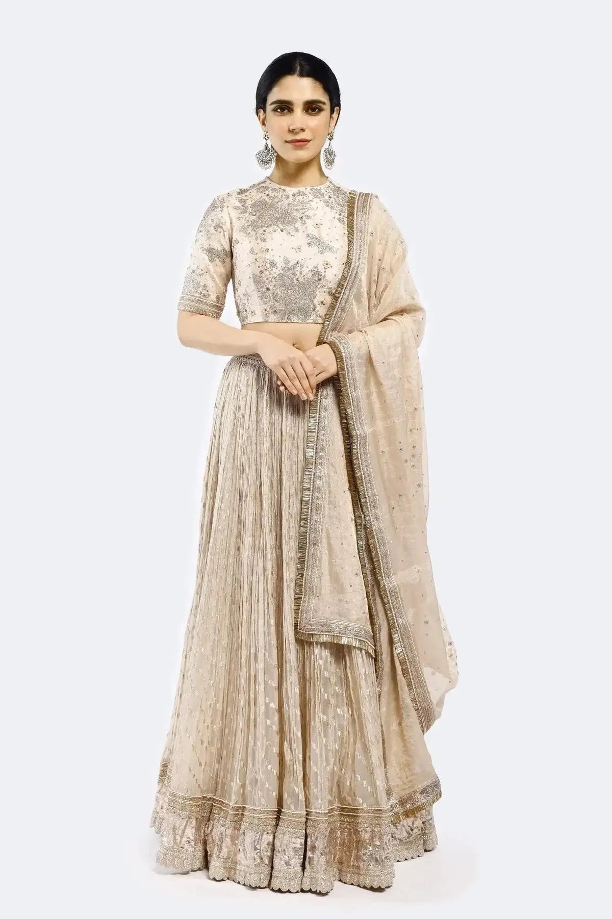Pearl Ivory Lehenga Set - Pallodstore