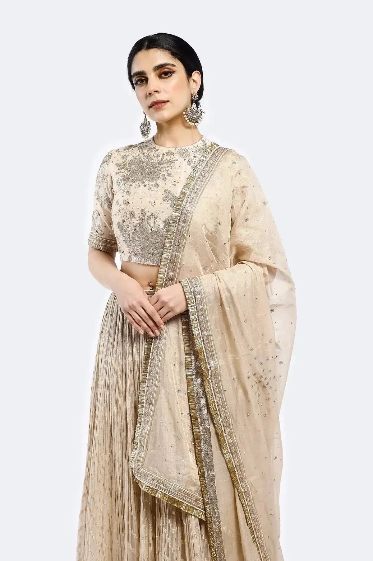 Pearl Ivory Lehenga Set - Pallodstore