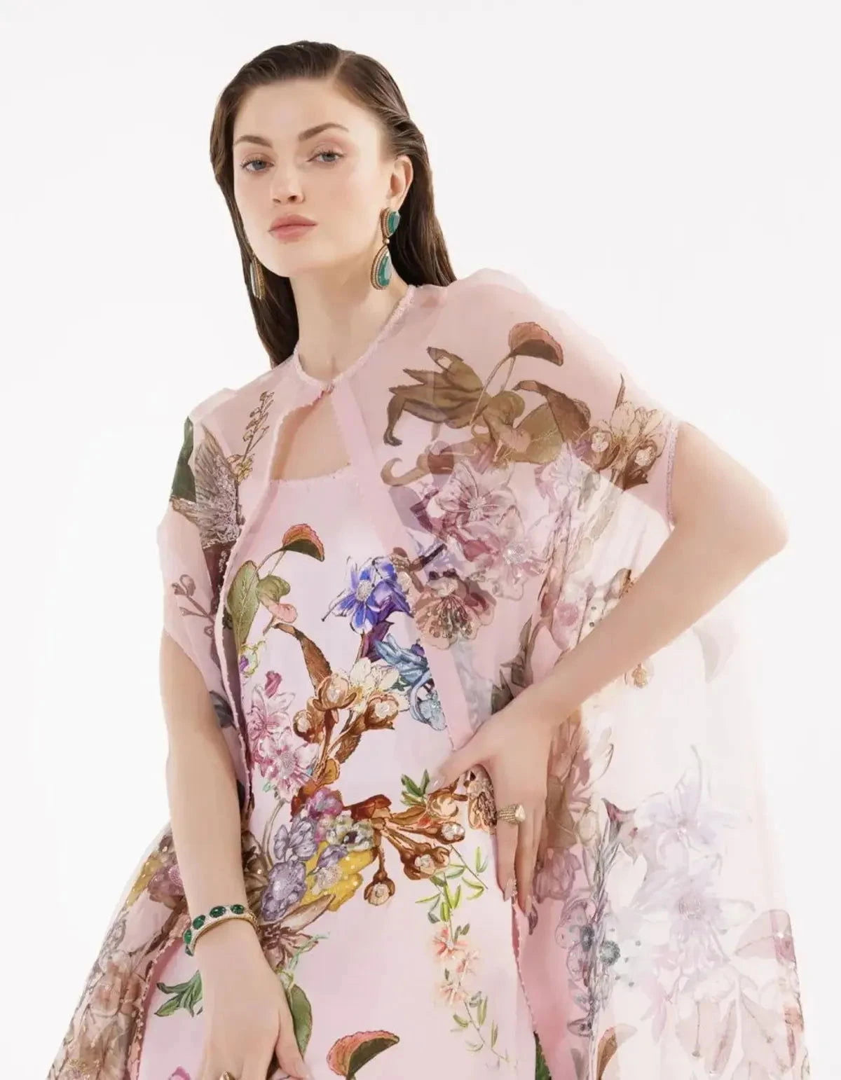 Pink Cape With Slip Dress - Pallodstore