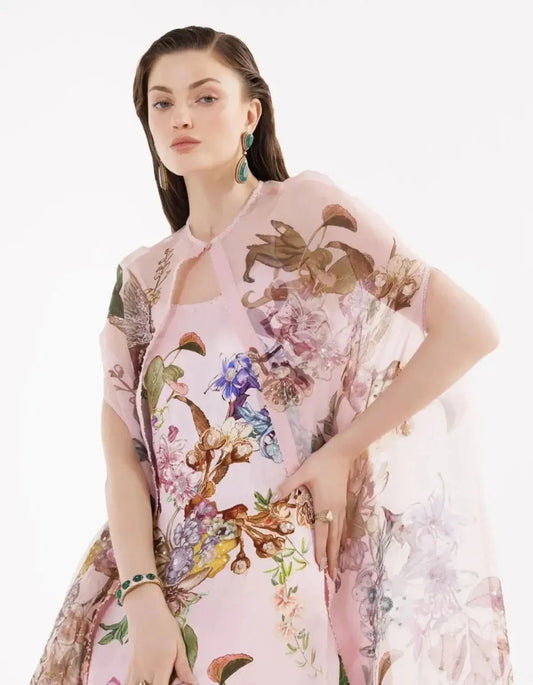 Pink Cape With Slip Dress - Pallodstore